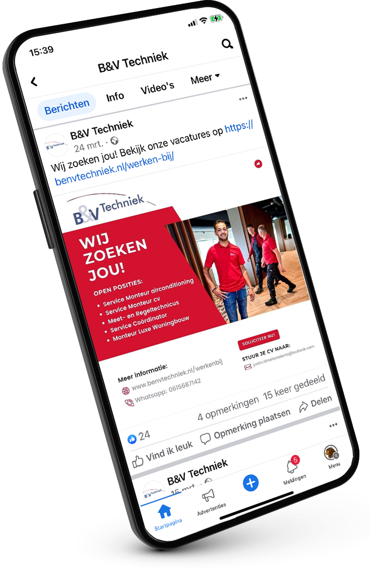 Vacature social media facebook